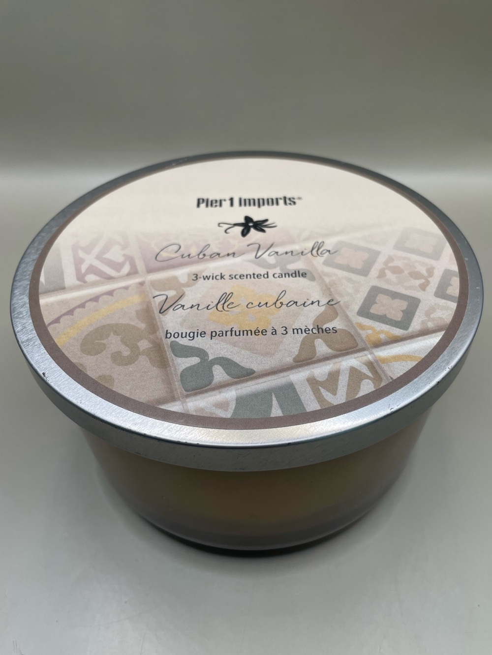 Pier 1 Imports Cuban Vanilla 3 Wick Scented Candle 14 oz